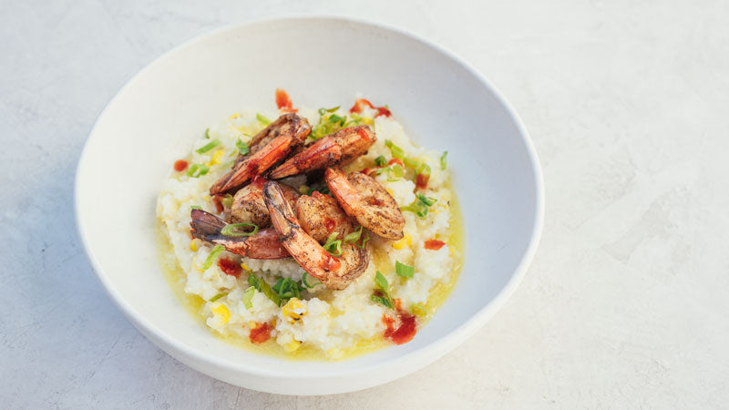 Seared Shrimp and Charred Corn Grits