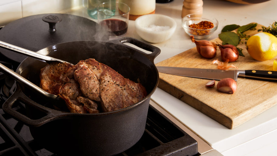 Milk-Braised Pork with Mustard Greens