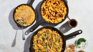 Cast Iron Mac & Cheese for Small, Medium, and Large Skillets